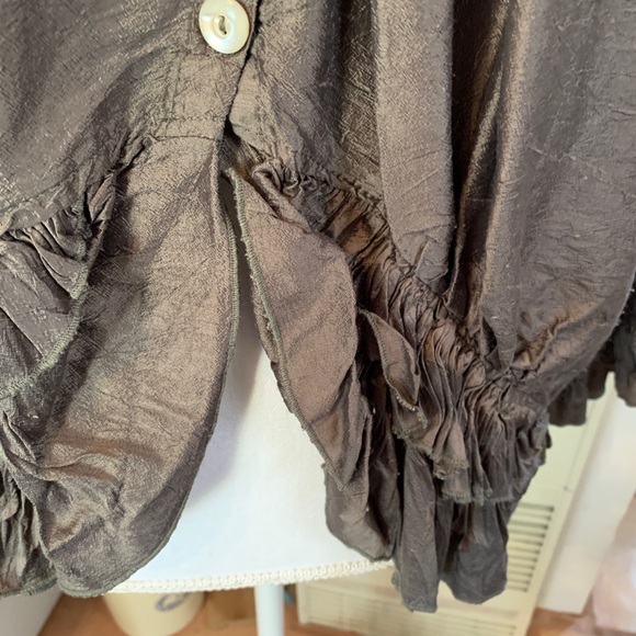 Magnolia Pearl Grey raw silk Button-Up Blouse - Picture 6 of 7